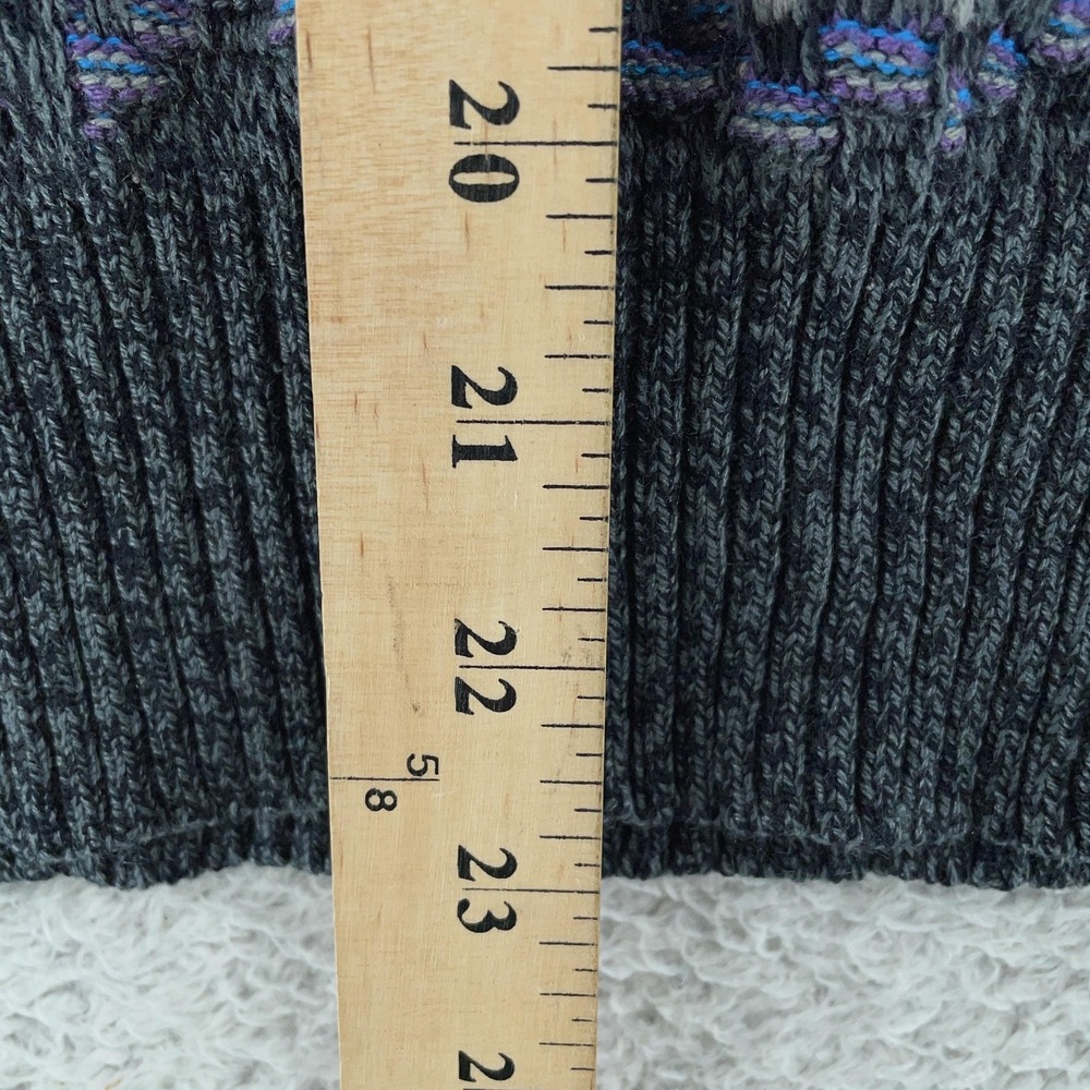 Vintage Michael Gerald 3d Textured Knit Sweater Mens XS Abstract Gray Blue 90s - Picture 5 of 7